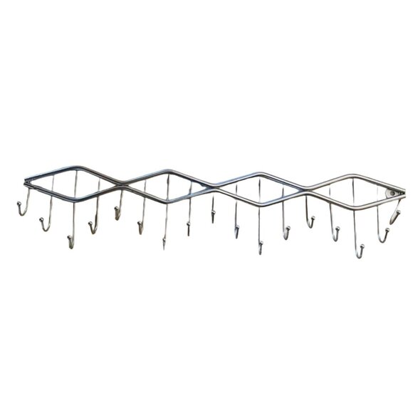Wall Mounted Metal Wire Zigzag Hook Rack Organizer for Keys Hats or Coats 16 Hoo - Picture 3 of 3